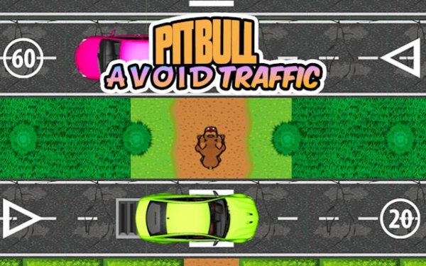Pit Bull Avoid Traffic - Dog Runner Game
